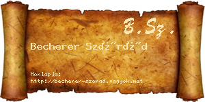 Becherer Szórád névjegykártya